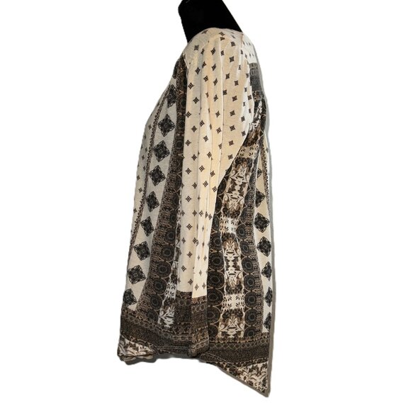 LUCKY BRAND WOMEN'S PRINTED PEASAND TOP NWT SZ L - Picture 5 of 7